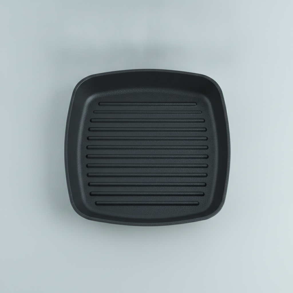 Grillpan geribbeld, van bovenaf