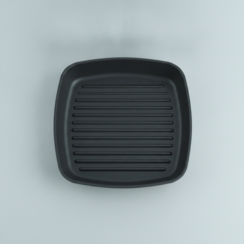 Grillpan geribbeld, van bovenaf