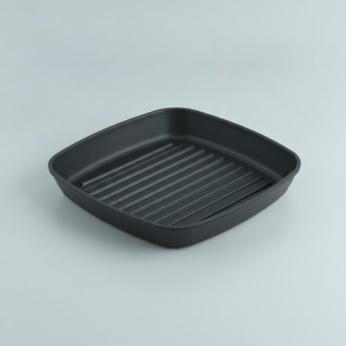 Grillpan geribbeld, vooraanzicht