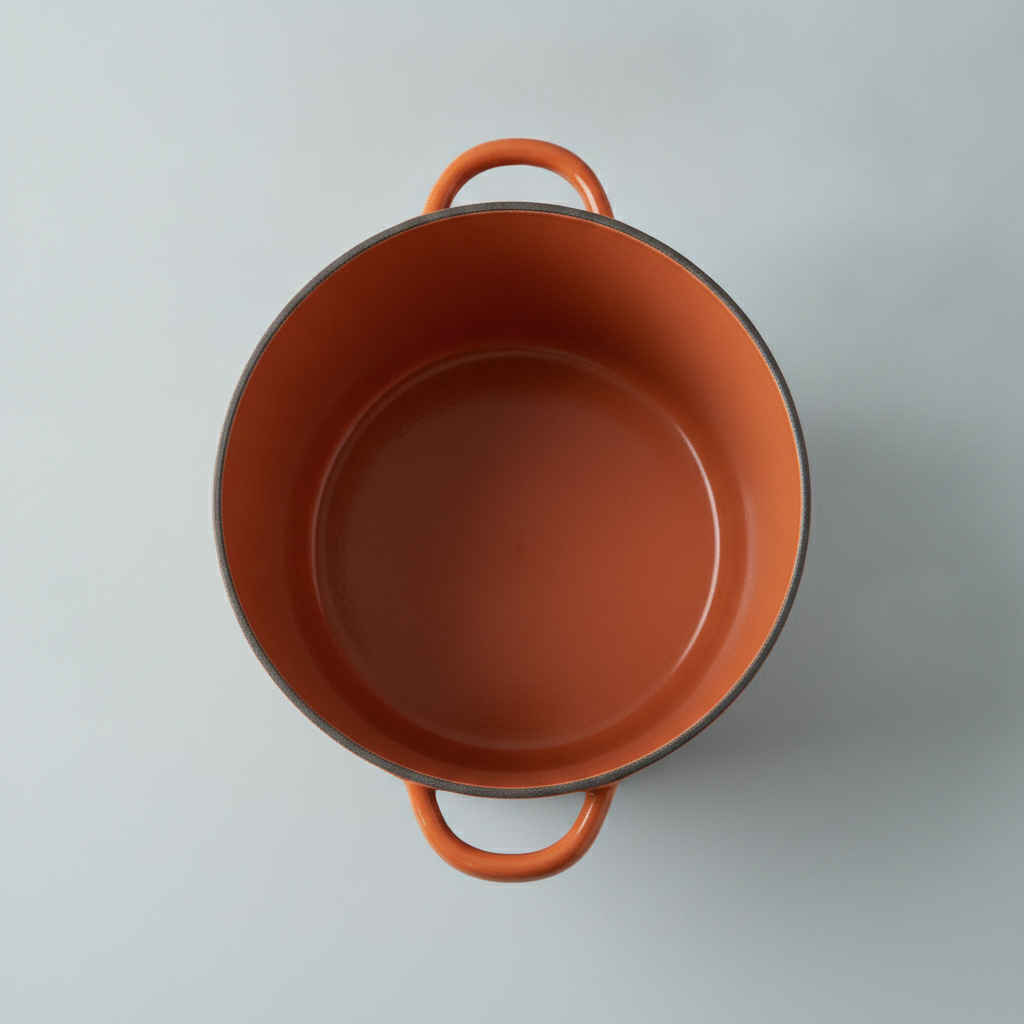 Kookpot met deksel, van bovenaf