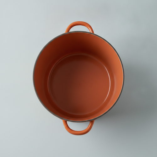 Kookpot met deksel, van bovenaf