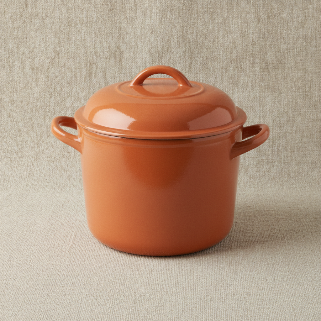 Kookpot met deksel, zijaanzicht