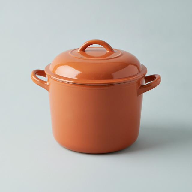 Kookpot met deksel, vooraanzicht