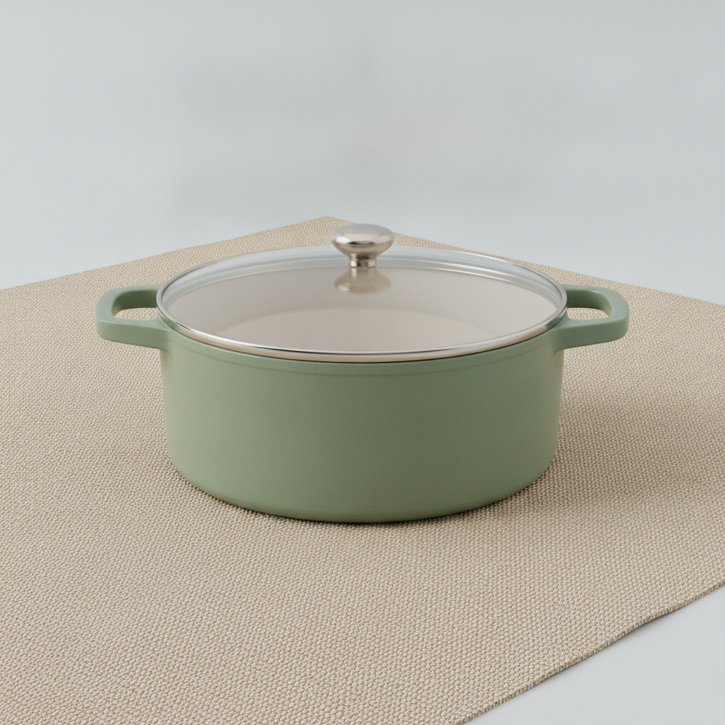Sauteerpan met deksel, zijaanzicht